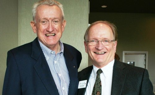 Ralph Munro long time supporter of Morningside with Jim Larson CEO at Morningside's 50th Anniversary celebration